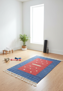 Alfombra de Felpa de Algodón Tejido, Reversible, Lavable a Máquina, Diseño Moderno, Rectangular, para Hogar, Camping, Viajes y Ejercicio - Product Image 2