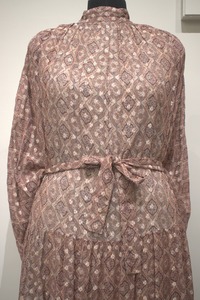 Elegante Vestido Largo de Noche/Formal Estilo Vintage Chic con Adorno de Lazo, Suministro ODM para Mujer, Verano, Viscosa, Chifón Estampado - Product Image 3