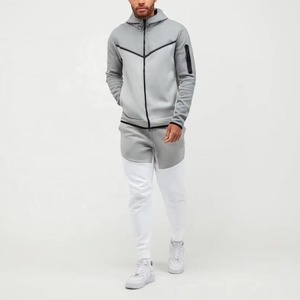 Conjunto Deportivo con Capucha Cortavientos Personalizable para Hombre, Talla Grande, Invierno, Transpirable, Algodón, Logotipo Personalizado, Diseño Sólido, 100% Algodón - Product Image 1
