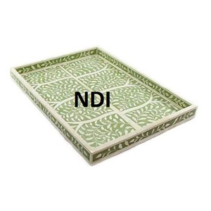 Bandeja de Servicio con Acabado en Nogal para Decoración de Mesa de Comedor en Hoteles y Hogares de Estilo Clásico, Bandeja para Servir en Bodas y Fiestas - Product Image 4