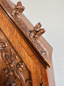 Alta Qualidade Grande Antigo Mão Fina Esculpida Madeira De Carvalho Gótico Revival Wall Santuário Capela Estatueta Estilo Moderno Igreja Alter Decor