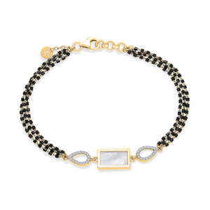 Brazalete Mangalsutra de Oro de 18k para Mujer, Brazalete Religioso con Patrón de Bolas en Oro Amarillo - Product Image 2