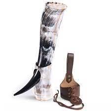 Cuerno vikingo para beber vino cuerno para beber taza de cuerno de búfalo rara y antigua a la venta - Product Image 4