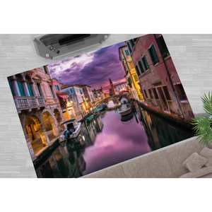 Tapis imprimé : Design paysager 3D moderne pour chambre, salon et cuisine, tapis fin non tissé - Product Image 1