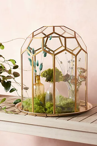 โคมไฟเชิงเทียนทำจากแก้วสำหรับวางกลางโต๊ะในบ้านดีไซน์ใหม่ทำด้วยมือพืชโลหะสำหรับตกแต่งสวนขวดแก้ว - Product Image 2