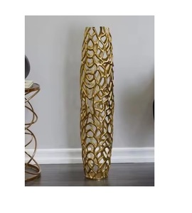 Handmade Modern & Decorative Metal Flower <b>Vase</b> Customizable Aluminium and Stainless Steel <b>Floor</b> <b>Vase</b> for Home and Wedding Decor - Product Image 5