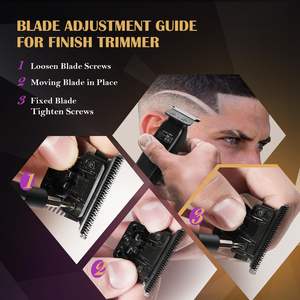 Tondeuse à cheveux sans fil professionnelle pour barbiers, moteur sans balais à couple élevé, lame détachable avec revêtement DLC, alimentée par batterie - Product Image 3