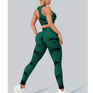 ชุดสองชิ้นกางเกงเลกกิ้งเอวสูงและสปอร์ตบราย้อมสี2026ดีไซน์ใหม่ - Product Image 2