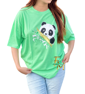 Venta al por mayor precio barato elegante y de moda diseño personalizado 100% algodón tejido Casual cuello redondo Camiseta mujer hombro caído BD - Product Image 5