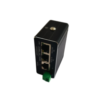 Adaptateur d'injecteur PoE industriel Din-rail 2 ports 10/100/1000Mbps Power Over Ethernet DC48V Entrée DC24V Sortie