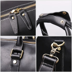 Sac de voyage en cuir véritable pour homme Design extensible avec housse de bagage et fermeture à glissière Portable et réutilisable - Product Image 4