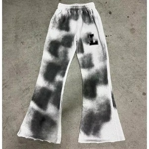 Dirty Acid Wash <b>Zip</b> <b>up</b> <b>Cropped</b> Stacked Thick Oversized Baggy Embroidery Patch French Terry Hoodie Set Custom Tracksuit OEM Trend - Product Image 3