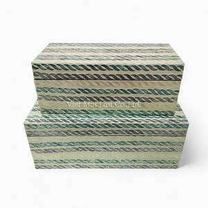 Caja Decorativa Hecha a Mano con Incrustaciones de Nácar, Organizador de Joyas para Decoración de Interiores - Product Image 4