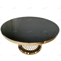 Table de mariage de luxe avec jolie taille pour événement Tables de salle à manger en verre en acier inoxydable pour événement Hall d'hôtel