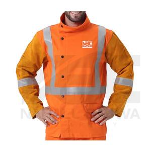 Veste de soudage en cuir de vache jaune de qualité supérieure avec tablier de sécurité Cape Combinaison de travail avec fonction anti-coupure - Product Image 4