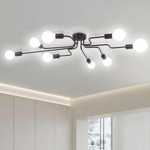 现代8灯吊灯工业嵌入式天花板灯具交流电源水晶客厅卧室餐厅厨房 - Product Image 2