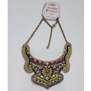 Boho Native fait à la main blanc perle de rocaille gland cristal collier avec boucles d'oreilles indien en gros multi rangées colliers de perles de rocaille - Product Image 2