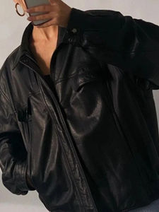 <b>Women</b> Oversize Wholesale Black <b>Vintage</b> Style Bomber <b>Leather</b> <b>Jacket</b> Designer <b>Jacket</b> Fashionable Most Demanded for Winter - Product Image 5