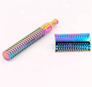 Maquinilla de afeitar de seguridad para hombres de calidad superior Acero inoxidable Color arcoíris Doble filo Hoja doble Belleza Cuidado personal Característica ANAAIF - Product Image 6