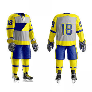 Nuevo estilo de alta calidad transpirable antibacteriano 100% poliéster conjuntos de uniformes de hockey sobre hielo para adultos unisex servicio OEM - Product Image 5
