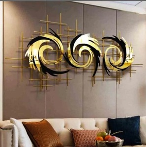 Nouveau best-seller Art mural abstrait moderne en métal Art mural en métal doré Art mural de luxe Salon Chambre Hôtel Bureau de mariage - Product Image 1