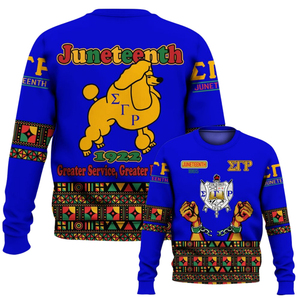 Sudadera con cuello redondo Sigma Gamma Rho para mujer, 1922, azul y dorado, ropa de hermandad griega, jersey de forro polar de primera calidad, moda de invierno - Product Image 6