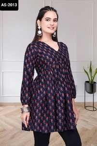 Últimas Colecciones de Kurtis Cortos Casuales y de Uso Diario para Mujer, en Rayón Puro con Estampado Digital, Disponibles en Tallas Grandes - Product Image 4