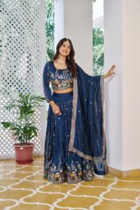 Nouvelle collection de Lehenga Choli pour femmes, broderie Pure Vichitra, en stock - Product Image 4