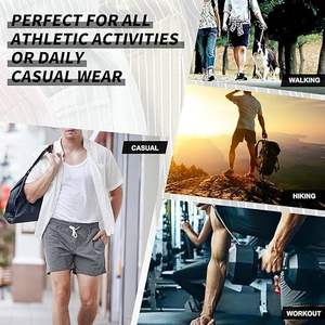 Pantalones Cortos Deportivos Personalizados con Logotipo para Hombre, Doble Capa, Casuales, Diseño Sólido, Cordón Ajustable, Malla de Poliéster, Tela de Lana Cosida - Product Image 4