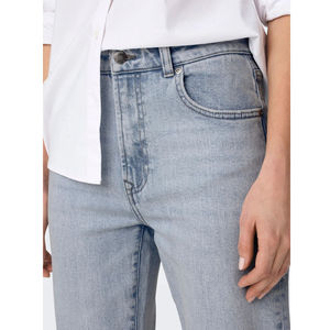 Pantalones vaqueros ajustados desgastados de cintura alta para mujer, pantalones pitillo informales hasta el tobillo de algodón con logotipo de estilo sexy en la cintura - Product Image 5