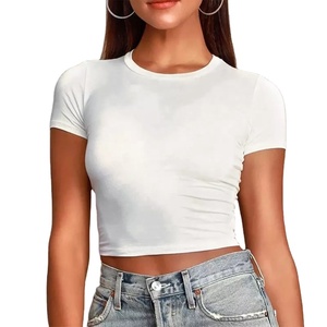 Camisetas Cortas para Mujer, Nueva Colección OEM, 100% Algodón, Secado Rápido, Transpirables, Ropa Deportiva, Yoga, Entrenamiento, Manga Corta 2026 - Product Image 4