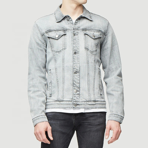 เสื้อแจ็คเก็ตยีนส์ทรงบอมเบอร์ผ้ายีนส์ผสมสแปนเด็กซ์ทรงเข้ารูปสไตล์วินเทจสำหรับผู้ชาย ปักโลโก้ตามสั่ง สำหรับฤดูใบไม้ร่วง - Product Image 3