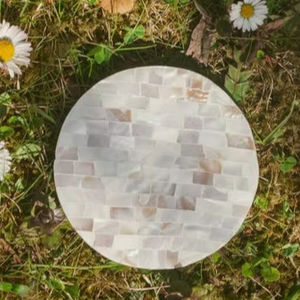 Posavasos ecológicos con Incrustaciones de nácar con tamaño personalizado, posavasos con incrustaciones de perlas hechas a mano de primera calidad para regalos de boda - Product Image 1