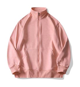 New Design Unisex 100% Cotton <b>Lined</b> Zipper-Up Winter Loose Fit Boxy Style Knitted Fabric Towel Embroidery Hoodie - Product Image 2
