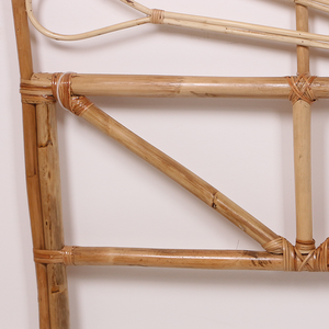 Meilleure vente tête de lit en rotin naturel conception d'éventail demi-cercle fait à la main panneau de lit en osier Tropical Boho meubles en vrac en gros - Product Image 4