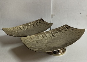 Diseño de forma frondosa, decoración de Metal para frutas secas, cuenco para servir seguro, hecho a mano, elegante diseñador, cuenco de Color dorado para Cocina - Product Image 2