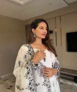 Nupcial Boutique Negro Modesto Blusas Camisas Pakistani Lawn Suit - Product Image 5