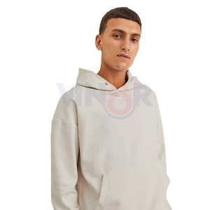 Pull à capuche thermique d'hiver décontracté pour hommes 100% coton Conception de logo personnalisé Technique de broderie solide Méthode d'impression numérique - Product Image 4