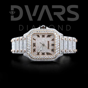 Impresionante Reloj Mecánico ETA con Diamante Moissanite, Cristal Analógico, Engaste Completo de Piedras, Caja de Acero Inoxidable, Oro Amarillo - Product Image 2