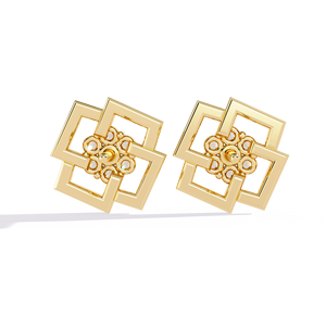 Boucles d'oreilles en diamant géométrique moderne à la mode en or jaune 14kt pour femmes Design de grappe florale pour un usage quotidien ou un cadeau - Product Image 6