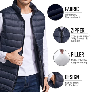Chaleco Acolchado de Plumón para Hombre, Nuevo Modelo en Oferta, Alta Calidad, Súper Cálido, Grueso, Chaqueta de Invierno Transpirable con el Mejor OEM - Product Image 3