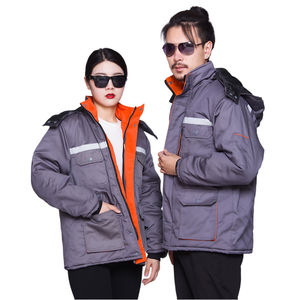 LOGO personnalisé, hiver, résistant au froid, polyester chaud, ignifuge, haute visibilité, protection unisexe, mi-longueur, haute visibilité, réfléchissant - Product Image 3