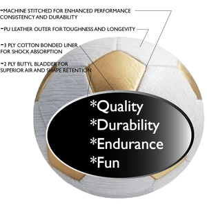 Ballon de football PUL Premium taille 3 unisexe avec pompe et 2 aiguilles, roulé et à bords en caoutchouc - En stock aux États-Unis - Product Image 3