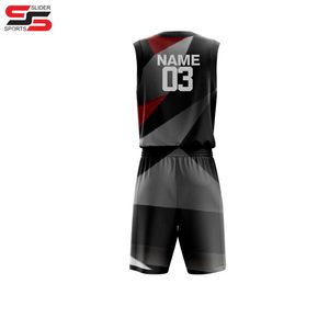 Uniformes reversibles para entrenamiento de equipos de baloncesto para niños, conjuntos de uniformes de baloncesto juvenil de alta calidad personalizados al por mayor - Product Image 2