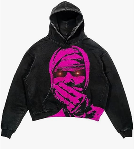 Custom Logo Winter Heavyweight 100% Cotton Solid Design Oversized Fleece Hoodies Embroidered <b>Strings</b> 450gsm Plain Blank Hoodie - Product Image 5