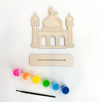 2027 Kits d'activités créatives en bois islamiques pour enfants musulmans à peindre soi-même, kits de bricolage pour le Ramadan, cadeau de vacances