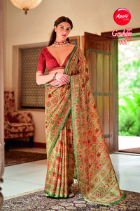 ผ้าไหมวาร์ลี่พิมพ์ลายส่าหรีแบบดั้งเดิมส่าหรีอันงดงามสำหรับงานแต่งงานและเทศกาลทางวัฒนธรรม - Product Image 4