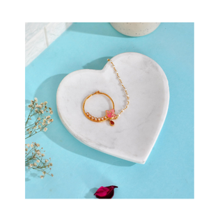 Juego de accesorios de baño de decoración de bandejas de corazón de mármol para hoteles de lujo y uso doméstico - Product Image 1