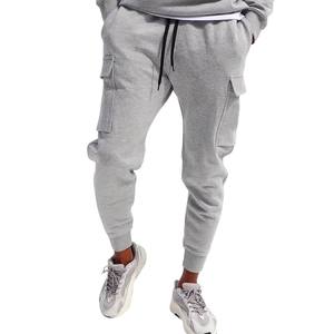 Pantalon de survêtement de luxe pour hommes en coton gris de haute qualité Service OEM personnalisé Nouveau style de pantalons pour hommes en polaire légère à l'avant - Product Image 1