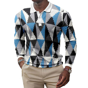 Venta al por mayor 100% algodón Hombres Polo Camisetas Venta caliente Diseño Colores surtidos Tallas Manga larga corta Simplicidad Imprimir de punto - Product Image 5